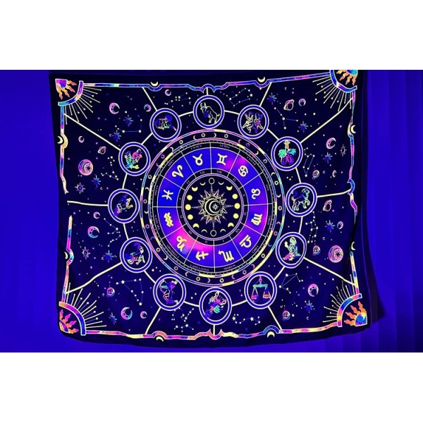 Constellations - UV Reactive Tapestry with Wall Hanging Accessories