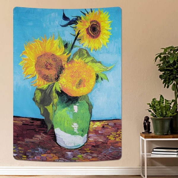 Sunflower - UV Reactive Tapestry with Wall Hanging Accessories