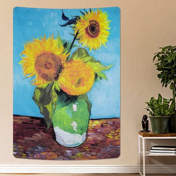 Sunflower - UV Reactive Tapestry with Wall Hanging Accessories