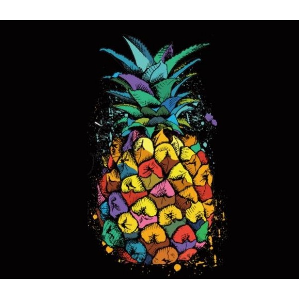 Pineapple - UV Reactive Tapestry with Wall Hanging Accessories