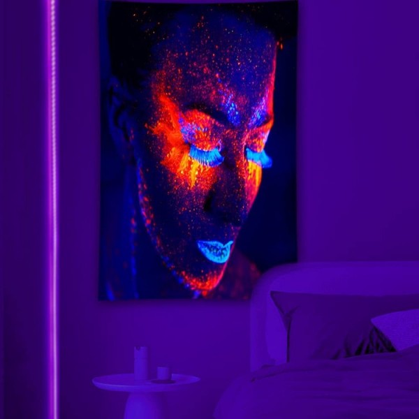 Woman - UV Reactive Tapestry with Wall Hanging Accessories