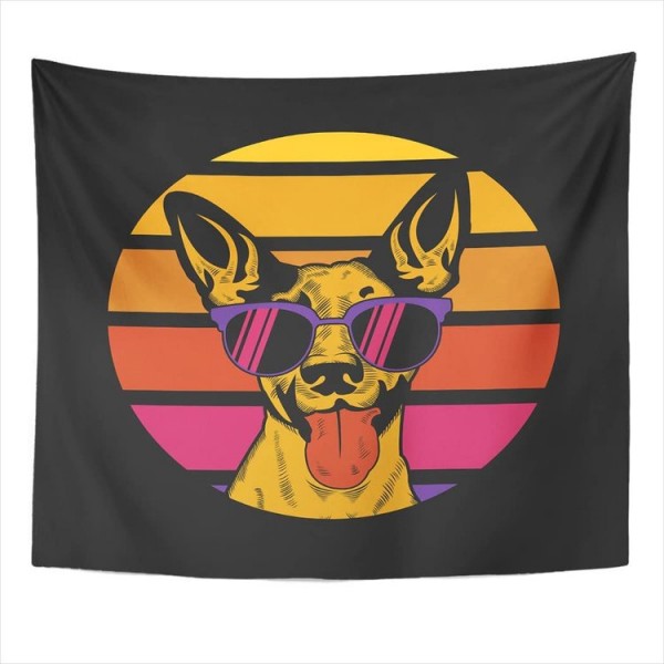 Dog - UV Reactive Tapestry with Wall Hanging Accessories