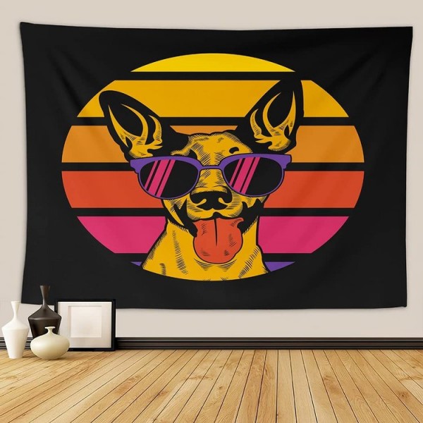 Dog - UV Reactive Tapestry with Wall Hanging Accessories
