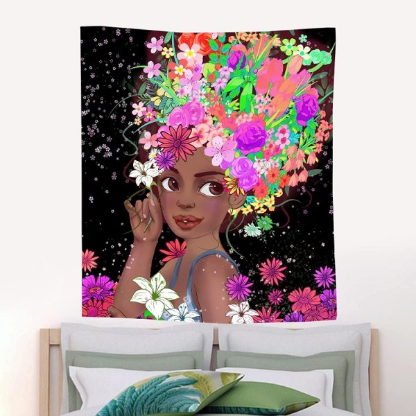 Woman - UV Reactive Tapestry with Wall Hanging Accessories