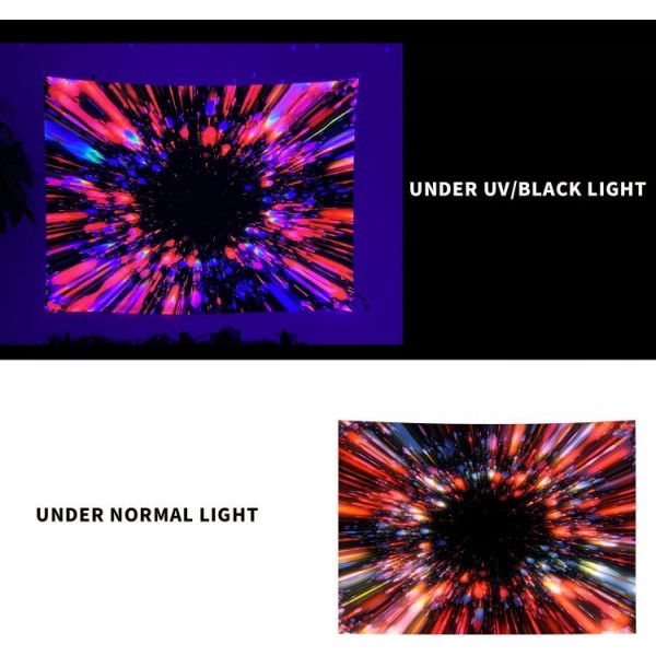 Psychedelic - UV Reactive Tapestry with Wall Hanging Accessories