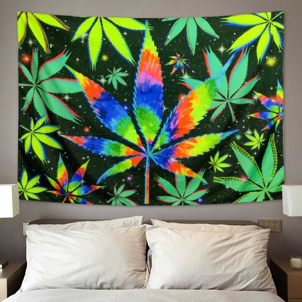 Weed - UV Reactive Tapestry with Wall Hanging Accessories