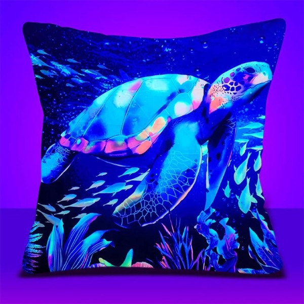 Sea turtle - UV Black Light Pillowcase- Double Sided