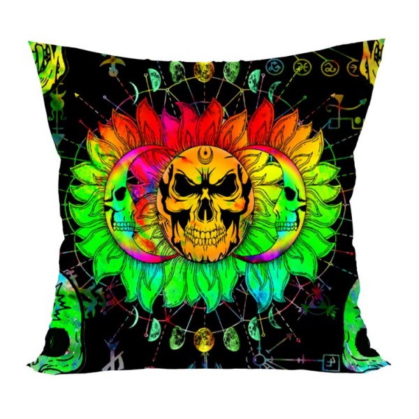 Sun & Skull - UV Black Light Pillowcase- Double Sided