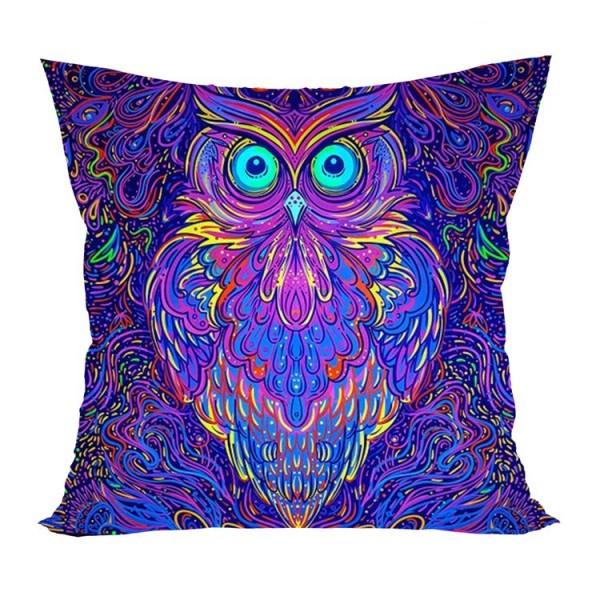 Owl - UV Black Light Pillowcase- Double Sided