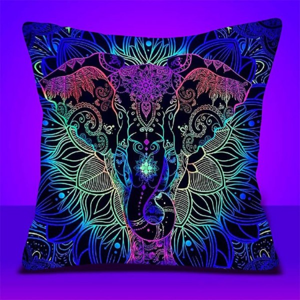 Elephant - UV Black Light Pillowcase- Double Sided