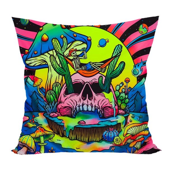 Skull - UV Black Light Pillowcase- Double Sided