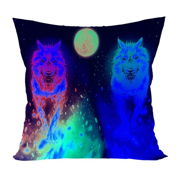 Wolf - UV Black Light Pillowcase- Double Sided
