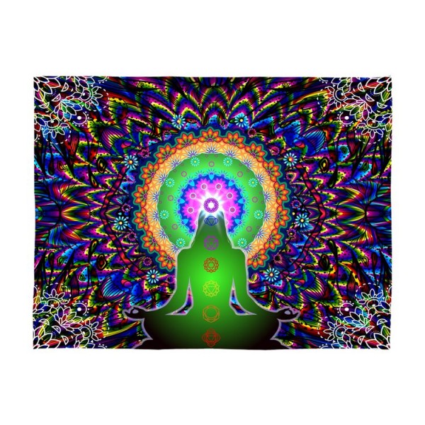 Buddha - UV Reactive Tapestry with Wall Hanging Accessories