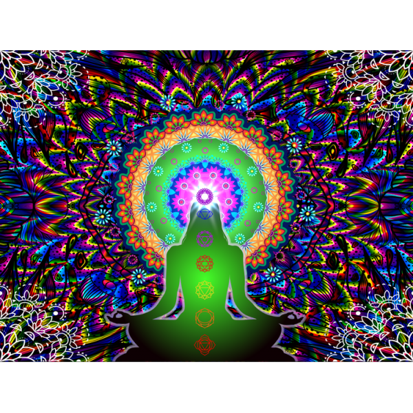 Buddha - UV Reactive Tapestry with Wall Hanging Accessories