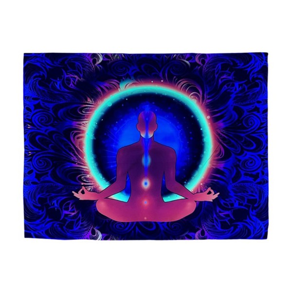 Chakras - UV Reactive Tapestry with Wall Hanging Accessories