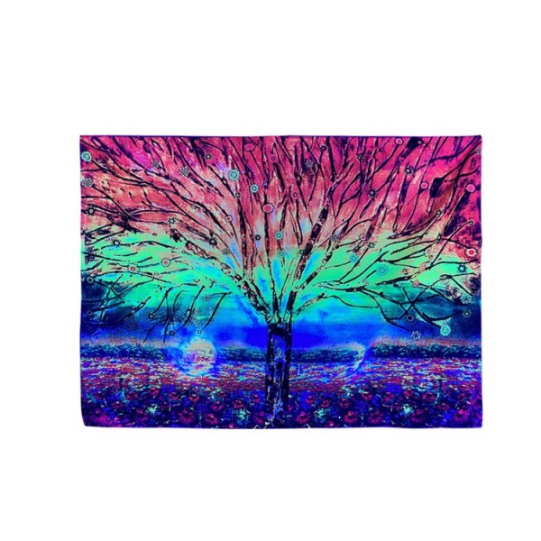 Tree - UV Reactive Tapestry with Wall Hanging Accessories