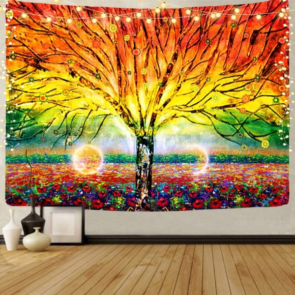 Tree - UV Reactive Tapestry with Wall Hanging Accessories