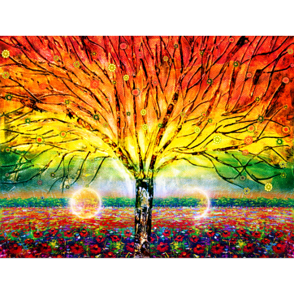 Tree - UV Reactive Tapestry with Wall Hanging Accessories