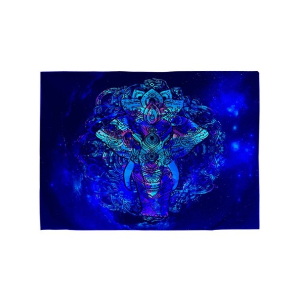 Elephant - UV Reactive Tapestry with Wall Hanging Accessories