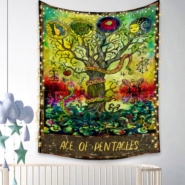 Psychedelic Tree - UV Reactive Tapestry with Wall Hanging Accessories