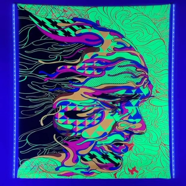 Woman - UV Reactive Tapestry with Wall Hanging Accessories