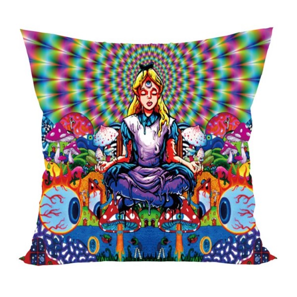 Psychedelic Girl - UV Black Light Pillowcase- Double Sided
