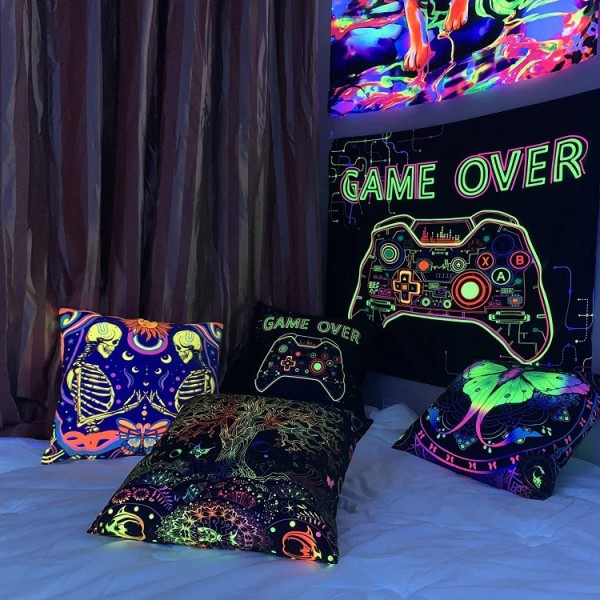 Psychedelic Girl - UV Black Light Pillowcase- Double Sided