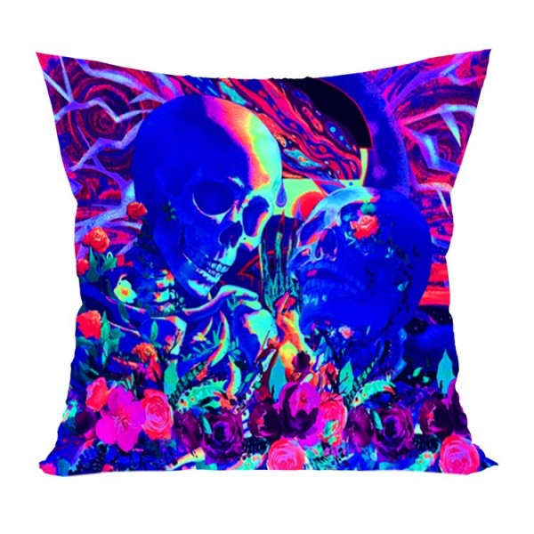 Skull - UV Black Light Pillowcase- Double Sided