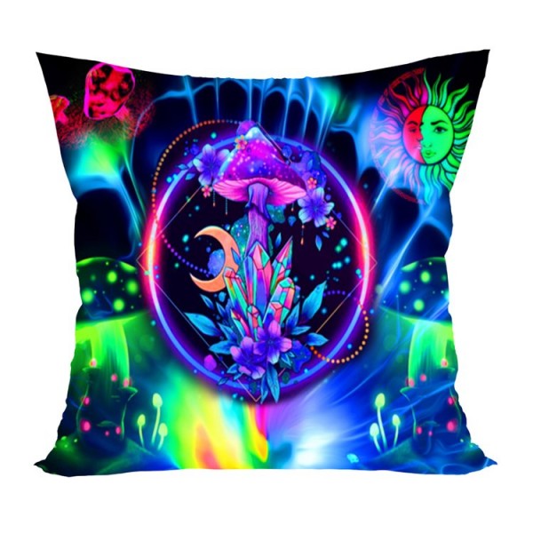 Mushroom - UV Black Light Pillowcase- Double Sided