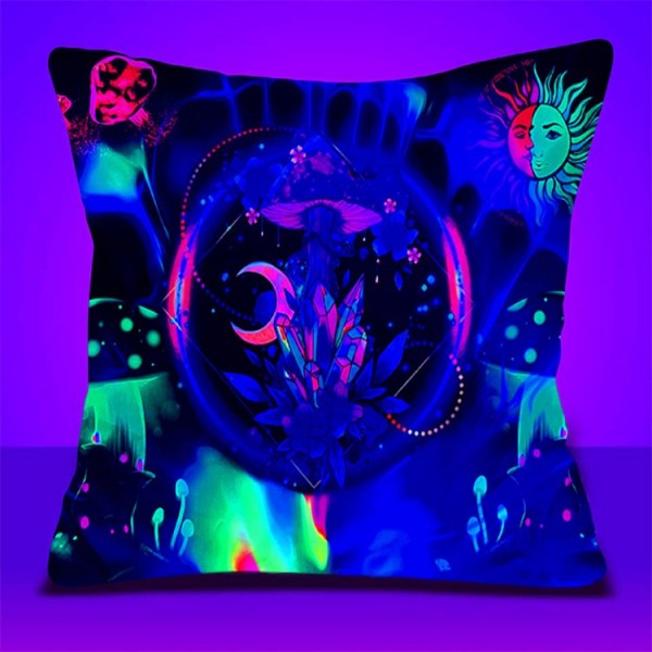 Mushroom - UV Black Light Pillowcase- Double Sided