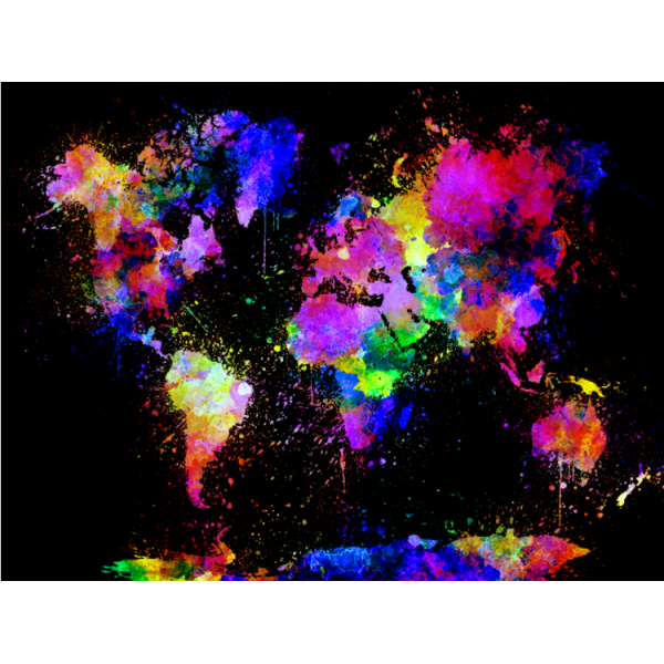 Map - UV Reactive Tapestry with Wall Hanging Accessories