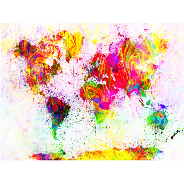 Map  - UV Reactive Tapestry with Wall Hanging Accessories