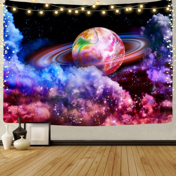 Galaxy  - UV Reactive Tapestry with Wall Hanging Accessories