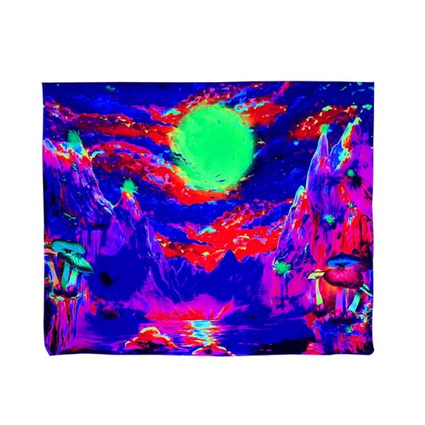 Landscape - UV Reactive Tapestry with Wall Hanging Accessories