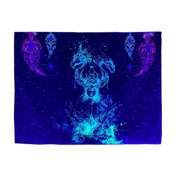 Dragon - UV Reactive Tapestry with Wall Hanging Accessories