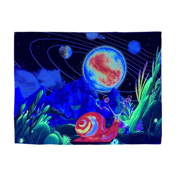 Galaxy - UV Reactive Tapestry with Wall Hanging Accessories