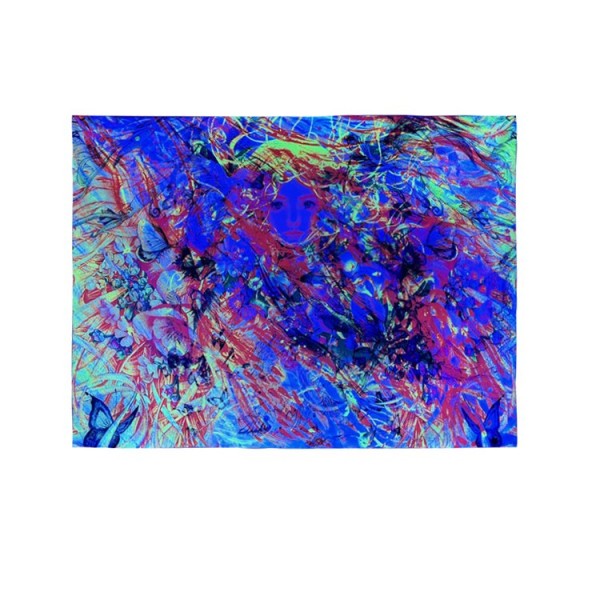 Psychedelic Girl - UV Reactive Tapestry with Wall Hanging Accessories