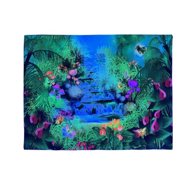 Garden - UV Reactive Tapestry with Wall Hanging Accessories