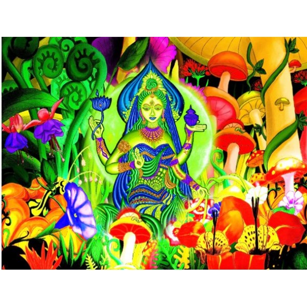 Buddha - UV Reactive Tapestry with Wall Hanging Accessories