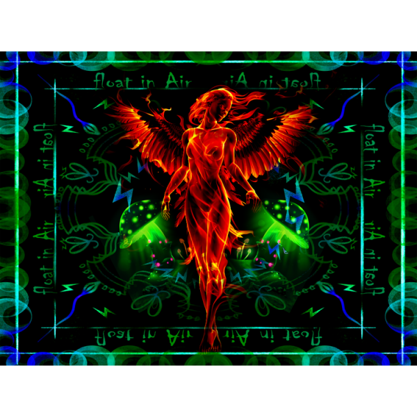 Angel Phoenix - UV Reactive Tapestry with Wall Hanging Accessories