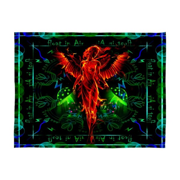 Angel Phoenix - UV Reactive Tapestry with Wall Hanging Accessories