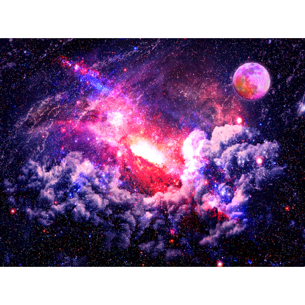 Galaxy - UV Reactive Tapestry with Wall Hanging Accessories