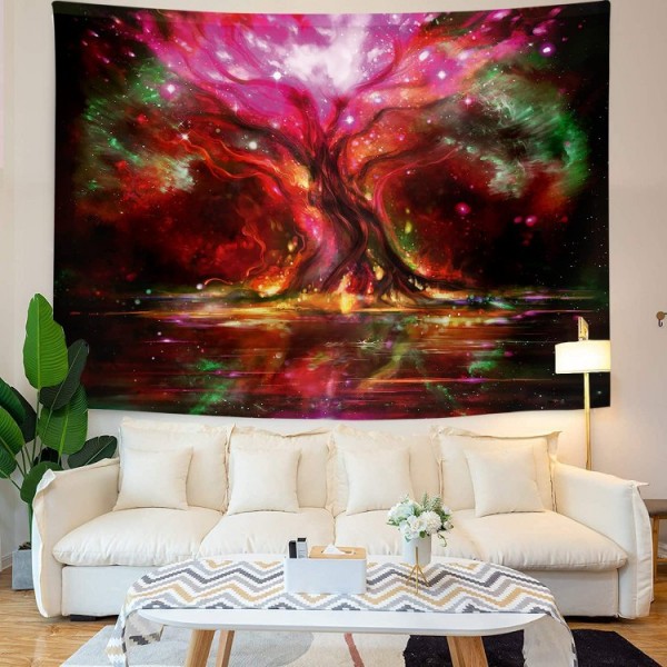 Tree - UV Reactive Tapestry with Wall Hanging Accessories