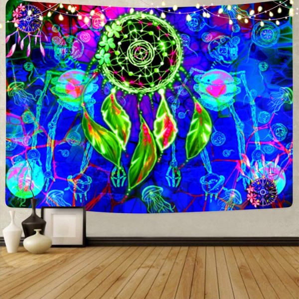 Dreamcatcher - UV Reactive Tapestry with Wall Hanging Accessories