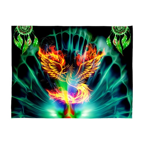 Phoenix - UV Reactive Tapestry with Wall Hanging Accessories