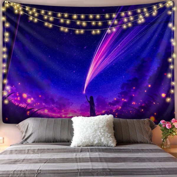 Anime Starry Night - Printed Tapestry