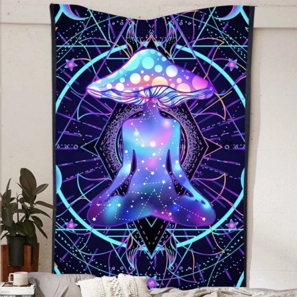 Mystic Mushroom Being - Printed Tapestry