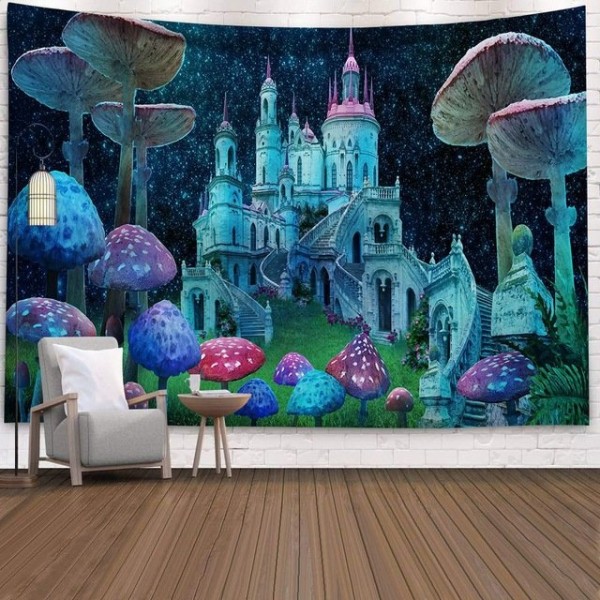 Mushroom Castle - Printed Tapestry