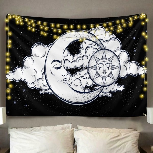 Boho Sun and Moon - Printed Tapestry