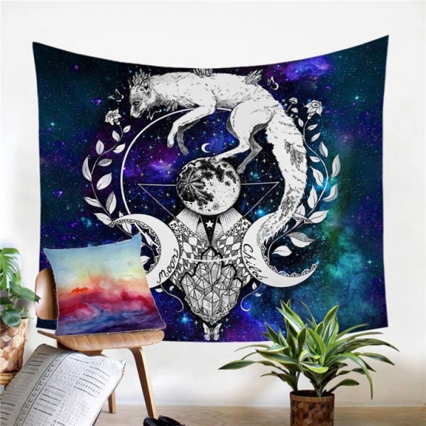 Wolf Galaxy - Printed Tapestry